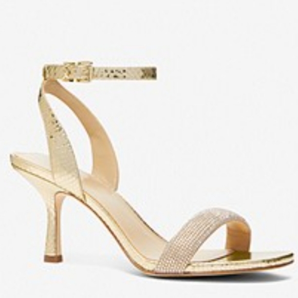 Michael Kors Shoes - Michael Kors Carrie Sandals Pale Gold -7